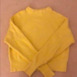 Free People Cropped Yellow Sweater